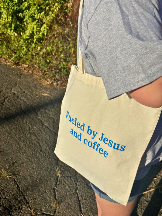 Fueled by Jesus and Coffee Tote Bag